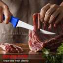 Stainless Steel Camping Knife - 5 PCS Chef Knives with Roll Bag, Kitchen Knife Set for Cutting Meat, Fruits & Vegetables (Blue)