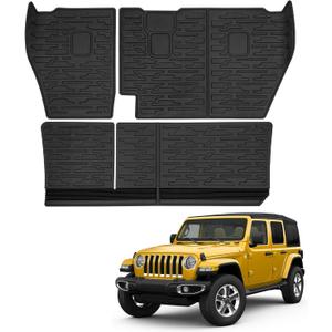 Backrest Mat Compatible with 2018-2024 Jeep Wrangler JL 4 Door 4X4(Fuel Version), Back Seat Protector Black TPE Trunk Liner Backrest Liner Rear All-Weather Protection for Wrangler Accessories