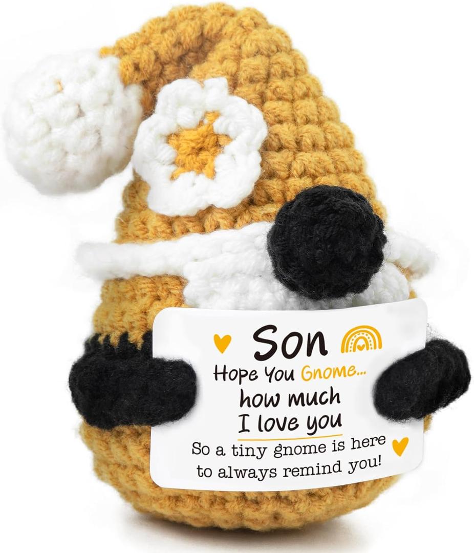 Son Gifts from Mom or Dad Handmade Gnome with Love Message Birthday, Graduation, for Son
