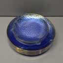 Rubtlamp 60Pcs Clear Blue Plastic Plates, Hammered Blue Plates, Clear Fancy Disposable Plates With Gold Rim Include 30 Dessert Plates, 30 Dinner Plates for Party