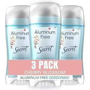 Secret Aluminum Free Deodorant for Women, Cherry Blossom, 2.4 oz (Pack of 3)