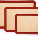 XSSDPDC 3-Pack Non-Stick Silicone Baking Mat, Food Safe Silicone Mats for Baking Cookies and Macarons - Silicone Baking Sheet(Red)