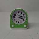 Peakeep Analog Alarm Clock Non-Ticking Silent, Optional 7 Wake-up Sounds with Volume Control, Nightlight and Snooze, AA Battery Operated (Green)