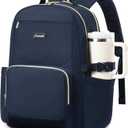 LOVEVOOK Laptop Backpack for Women with Pouch Pocket for Large Capacity Cup,18 Inch Laptop Computer Bag Travel Backpack Purse,Waterproof Work Business Backpack College Teacher Bags,Dark Blue