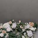 Ling's Moment 2pcs Wedding Flowers Garland Artificial Floral Swag Arch Decorations Rose Greenery Arrangements White & Sage Ceremony Reception Garden Easel Wall Entryway Outdoor board(NOT Include Sign)