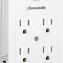 DEWENWILS 4-Outlet Extender, Wall Outlet Adapter with 2 USB Ports(3.1A Total), Light Sensor Night Light, 1080 Joules Surge Protector, ETL Listed, White