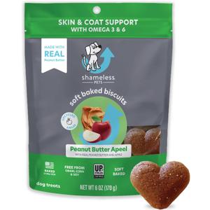SHAMELESS PETS Natural Grain Free Dog Treats | Made in The USA from Upcycled Food Ingredients (Apple) (EXP 05/12/26)