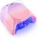 Professional Hybrid 86W Wireless Rechargeable UV LED Nail Curing Lamp Cordless Nail Dryer for Gel Nails, Manicure, Pedicure (White,Black,Ombre Orange,Ombre Purple) (Ombre Purple)