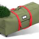 Mrrihand Christmas Tree Storage Bag, Large Artificial Anti-Tear Heavy-Duty 600D Oxford Cloth Xmax Christmas Tree Storage Box with Rolling Wheels, Christmas Tree Storage Container (Army Green&Red, 9Ft)