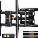 Perlegear UL Listed Full Motion TV Wall Mount for Most 4284 inch Flat Curved TVs up to 132 lbs, 12/16 Wood Studs, Bracket with Articulating Arms, Swivel, Tool-Free Tilt, Max VESA 600x400mm PGLF12