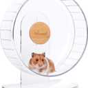 Niteangel Super-Silent Hamster Exercise Wheels - Quiet Spinner Hamster Running Wheels with Adjustable Stand for Hamsters Gerbils Mice Or Other Small Animals (M, Transparent)