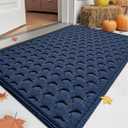 DEXI Front Door Mat 23x35, Non Slip Dirt Trapper Entry Mats for Inside Outside Entrance, Stain and Fade Resistant, Easy Clean Entryway Rug, Welcome Doormat, Patio, Navy Blue