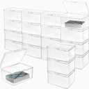 Tebery 20 Pcs Plastic Playing Card Cases Clear, Waterproof Card Deck Box for Game, Sturdy Trading Card Holder, Portable Card Game Storage Container for Party, Travel, Outdoors, Snap Closed