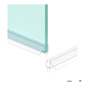 Shower Door Bottom Seal Strip, 2PCS Seal Strip, Ultra Clear PVC, 36" Length, Fits 6mm Thick Glass, Prevents Leaks, Easy Installation, No Adhesive Required (Ultra Clear, 36in for 1/4"(6mm) Door)