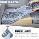 pickyNproud 8Pcs Patio Cushion Covers Stretch Outdoor Couch Cushions Slipcovers Replacement Washable Furniture Protector with Elastic Bottom Sofa Chair Seat Cover, Gray Leaves