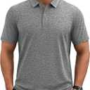 MAGCOMSEN Men's Polo Shirts Dry Fit Golf Shirts Moisture Wicking Athletic Workout Golf Polo Tees Casual Collared Shirt (Gray, XXL)