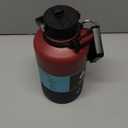 BJPKPK Half Gallon Insulated Water Bottles with Straw Lid & Side Handle, 64oz Large, Stainless Steel Water Bottles with 3 Lids and Paracord Strap, Metal Water Jug,Charming Red