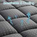 HYLEORY Full Mattress Pad Quilted Fitted Mattress Protector Cooling Pillow Top Mattress Cover Breathable Fluffy Soft Mattress Topper with 8-21" Deep Pocket, Dark Grey