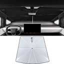 Front Windshield Sunshade Umbrella Compatible with 2023 2024 2025 Tesla Cybertruck Window Sun Shade Interior Sun Protection Accessories, for Tesla Cyber Truck Foldable Sun Shield Cover