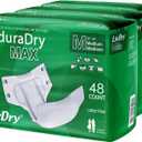 LivDry EnduraDry Max Adult Diapers with Tabs, Up to 12-Hours, Super Absorbent Incontinence Underwear, Leak Protection Briefs, Medium, 48-Pack
