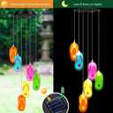 Wonderjune Tropical Beach Themed Slipper Solar Wind Chimes Flip Flop Outdoor Summer Beach Decorations Lights Mobile Wind Chime LED Lights for Garden Patio Yard Porch Hawaii Party Gifts
