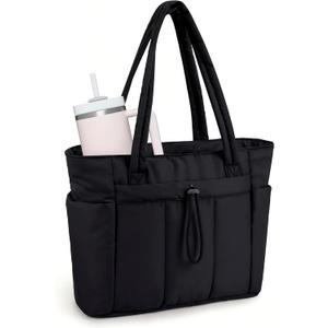 Wandering Nature Work Tote for Women, 40oz Large Bottle Pocket, 15.6" Padded Device Compartment, Commute, Daily Use