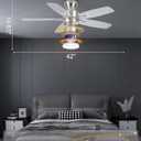 Ohniyou Ceiling Fans with Lights, 42'' Low Profile Ceiling Fan with Light and Remote/APP Control, Modern Flush Mount Ceiling Fan for Indoor Bedroom Kitchen, Dimmable, Qiuet DC Motor, Silver