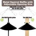 19 Inch Metal Squirrel BaffleAdjustable Opening Size Squirrel Baffle for Up to 4x4 Wide Wooden Post,Squirrel Baffle for Bird Feeders Without Removing Bird Feeder Poles Or Shepherd's Hooks
