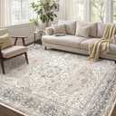 Washable Rug 10x14 Area Rugs for Living Room Bedroom Dining Room Home Office Floor Decor -Stain & Fade Resistant Non Slip Backing Carpet, Ultra-Thin Vintage Large Carpets (Camel/ Beige, 10'x14')