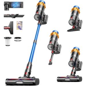 Cordless Vacuum Cleaner, 600W 50KPA 70Mins Vacuum Cleaners for Home, Self-standing Stick Vacuum with Aromatherapy, Anti-Tangle Brush, Wall Mount Charging Vacuum for Hardwood Floor/Carpet/Pet Hair (Blue)