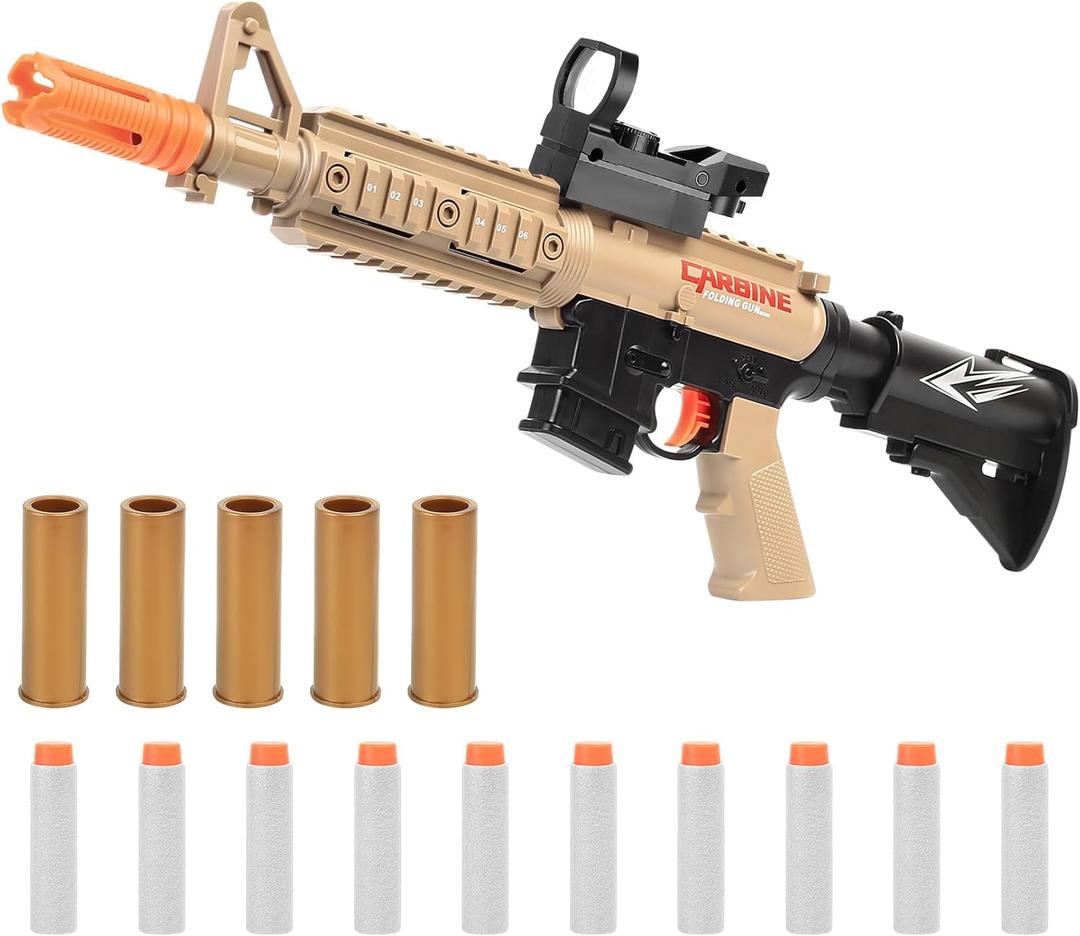 Toy Guns with Soft Bullet Guns, Manual Foam Blasters & Gunss, Shell Ejecting Toy Gun with 10 Bullets, As Party Birthday Gifts