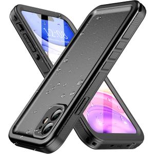 SPORTLINK for iPhone 11 Waterproof Case - Built-in Shockproof Dustproof Screen Protector - IP68 Underwater Military Dropproof Full Body Protection Cover for iPhone 11 6.1 inch (Black)