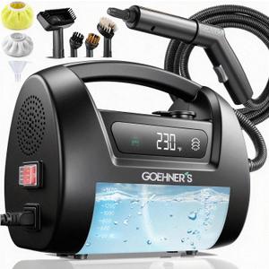 2026 Upgraded Handheld Steam Cleaner, 230F/3.5 Bar High-Pressure Portable Hand Held Steamer for Home & Car, 30s Heat-Up, Chemical-Free Deep Cleaning for Kitchen, Bathroom, Grout & Car Detailing-Black