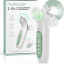 Momcozy BreezyClear 2-in-1 Electric Nasal Aspirator for Baby with Spray, 65kPa Hospital-Grade Suction, 4 Adjustable Levels, Quiet & Portable Nose Cleaner with Soothing Light & Music
