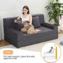 MeMoreCool Folding Futon Couch Queen Boneless Corduroy Sofa Bed, Convertible Foam Floor Lounger with Pillow & Washable Cover, Foldable Sleeper for Living Room, Bedroom, Guest Space