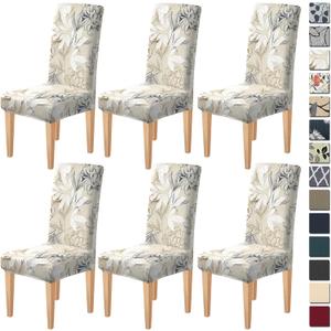 Dioxide High Stretch Chair Covers for Dining Chairs, Washable Dining Chair Covers Set of 6, Soft Kitchen Chairs Seat Covers, Parsons Chair Slipcovers Protectors for Home Hotel Restaurant Banquet