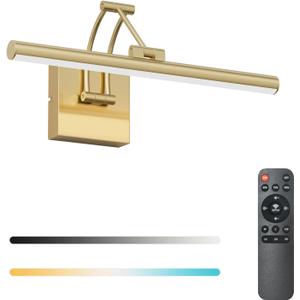 Tipace Hardwired Gold Picture Lights for Paintings - 15.7 inch 3CCT Dimmable Modern Gallery Light with Remote Control Led Wall Art Lighting Display Artwork