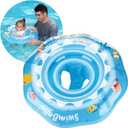 Inflatable Baby Swimming Float with Safety Seat Fun Swimming Pool Toys for Age 6-36 Months Toddler