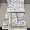 DCX Green 3x5 Rug, Kid & Pet Friendly with Rubber Back Non Slip, Machine Washable Stain Resistant Botanical Floral Rug for Bathroom, Kitchen, Soft Low Pile Small Carpet