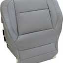 SecosAutoparts Driver Side Bottom Replacement Leather Seat Cover Gray Compatible with Chevy Silverado SLT SLE Z71 2014 2015 2016 2017 2018 2019