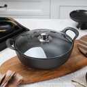 Cast Iron Wok with Handles, Suitable for Induction Electric Gas All Stoves (11 inch)
