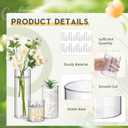 Nuogo 24 Pcs Plastic Cylinder Vases Tall Plastic Flower Vases for Centerpieces Hurricane Candle Holder for Home Wedding Office Party Formal Dinners Decorations (4''/6''/8'')
