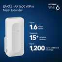 NETGEAR WiFi 6 Range Extender (EAX12) - Add up to 1,200 sq. ft., 15 Devices - AX1600 Dual-Band Wireless Signal Booster & Repeater (up to 1.6 Gbps Speed), WPA3 Security, Smart Roaming, Free Expert Help