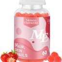 Hair Skin and Nails Vitamins Gummy, for Hair Skin, Nails, Biotin, Vitamin C, Keratin, Chewable Supplement, 30 Day Supply (60 Count Pack of 1), BB date 06/21/2027