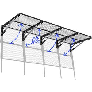 Heavy Duty Foldable Garage Storage Shelves Wall Mounted Metal Rack Unit Organizer with Removable Edge Barriers, Adjustable System for Corner Wall Use, 69.96 Inch Long 24.45 Inch Large