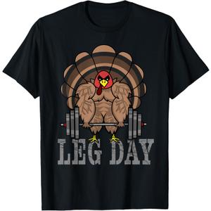 Funny Deadlifting Turkey Thanksgiving Leg Day Deadlift T-Shirt