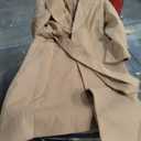 Womens Long Wool Pea Coats Notched Collar Open Front Woolen Blend Trench Coat with Belt (Camel, Medium)