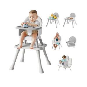 6 in 1 Baby High Chair for Babies and Toddlers, Booster Seat, Kids Learning Table & Chair (Grey)