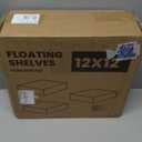 Square Floating Shelves for Wall 12"W x 12"D x 1.2"H, Small Engineered Wood Wall Shelves with Invisible Brackets for Living Room Bedroom Bathroom Office Kitchen Storage Decor, White Finish, Set of 3