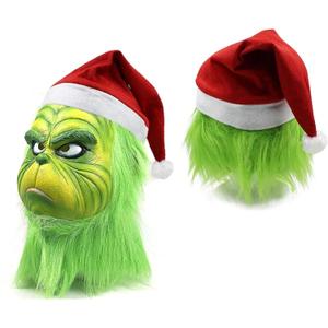 WPOZD Christmas Cosplay Latex Mask, Adult Green Costume Mask (Yellow)